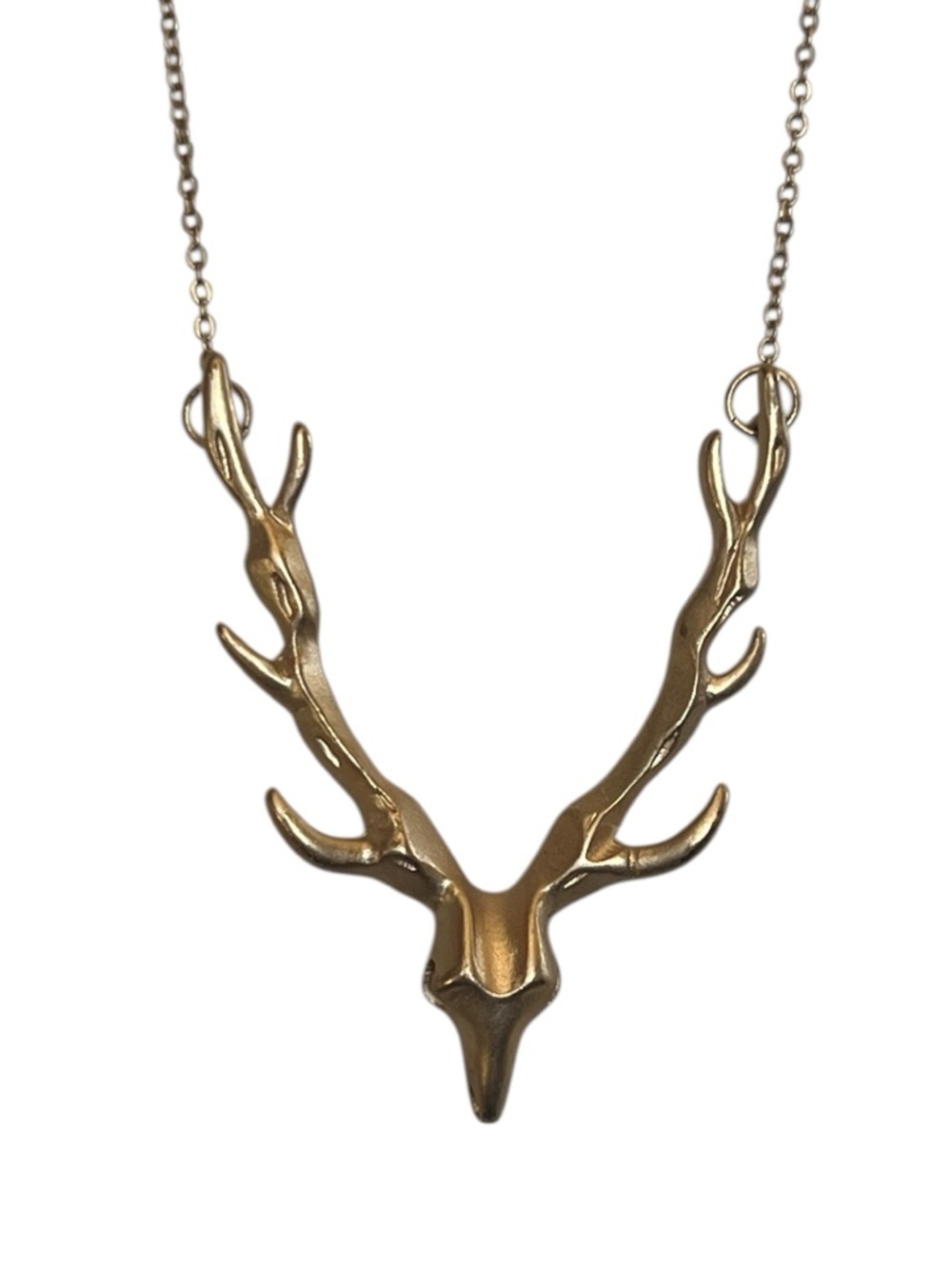 Matte Gold Antler Adjustable Necklace Woodland Outdoor Western